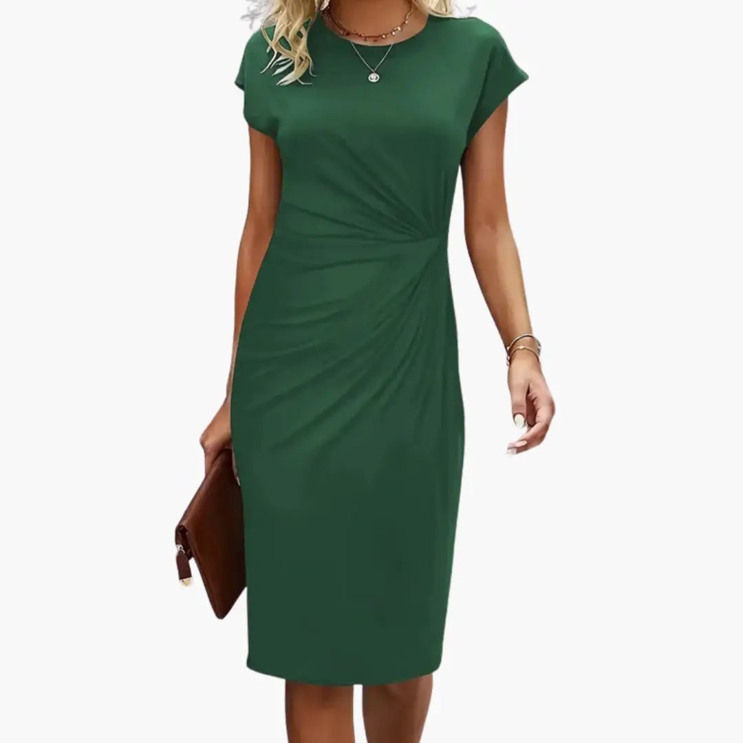 Women’s Elegant Ruched Bodycon Midi Dress