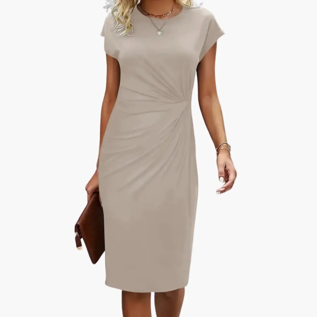 Women’s Elegant Ruched Bodycon Midi Dress