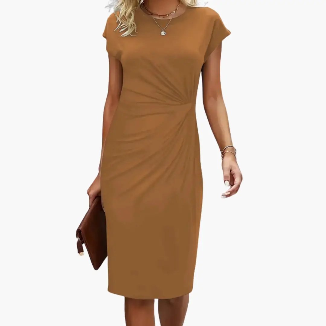 Women’s Elegant Ruched Bodycon Midi Dress