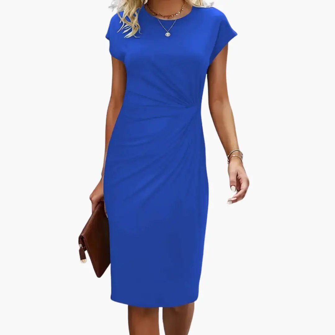 Women’s Elegant Ruched Bodycon Midi Dress