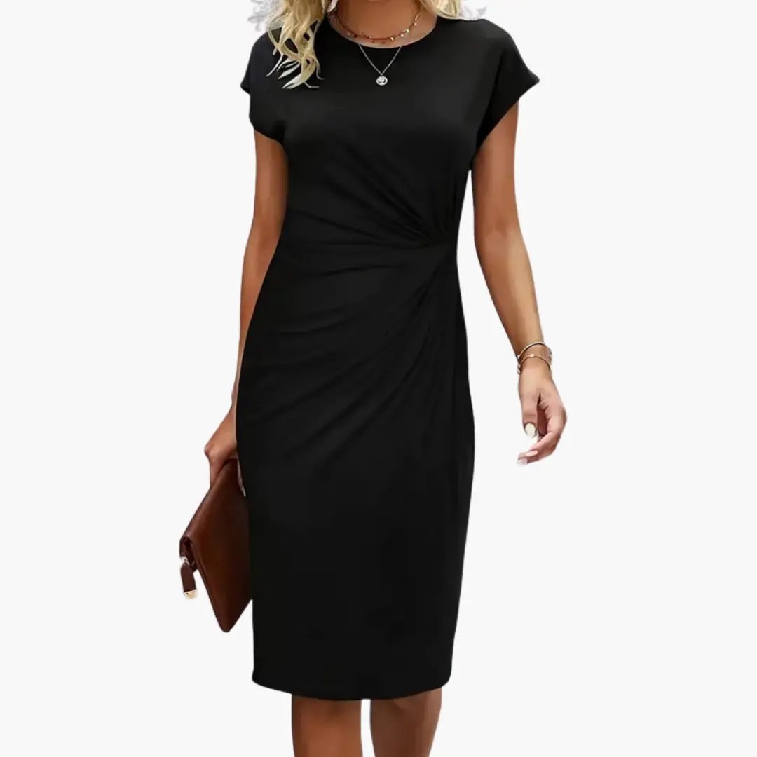 Women’s Elegant Ruched Bodycon Midi Dress