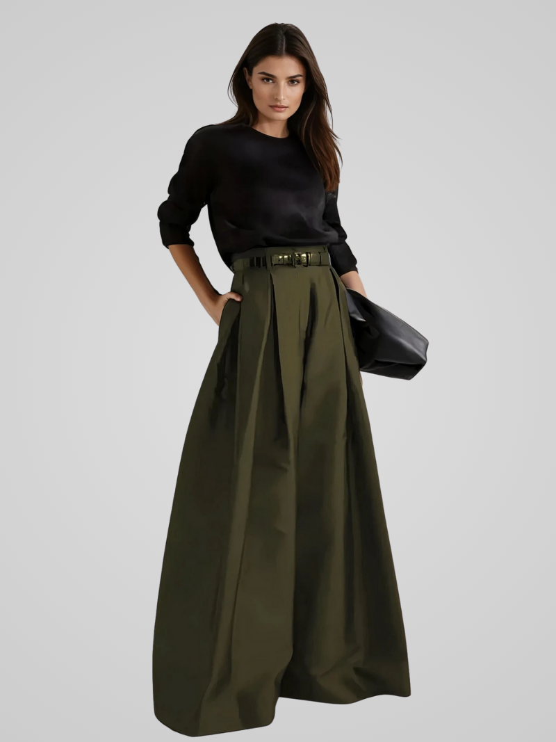 Elegant Long Skirt Trousers – High Waisted Women's, For Formal and Casual Occasions