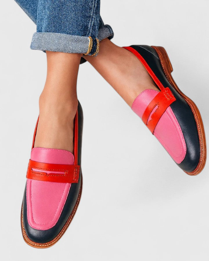 Multicolored Flat-Sole Loafers for Women | Ideal for Everyday Wear and Vacations