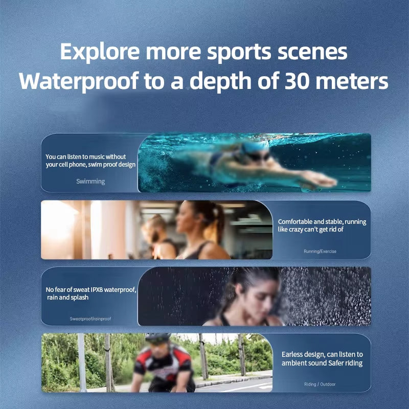 Swimming Headphones | Bone Conduction | IPX8 Waterproof | 8-Hour Battery | 32GB MP3