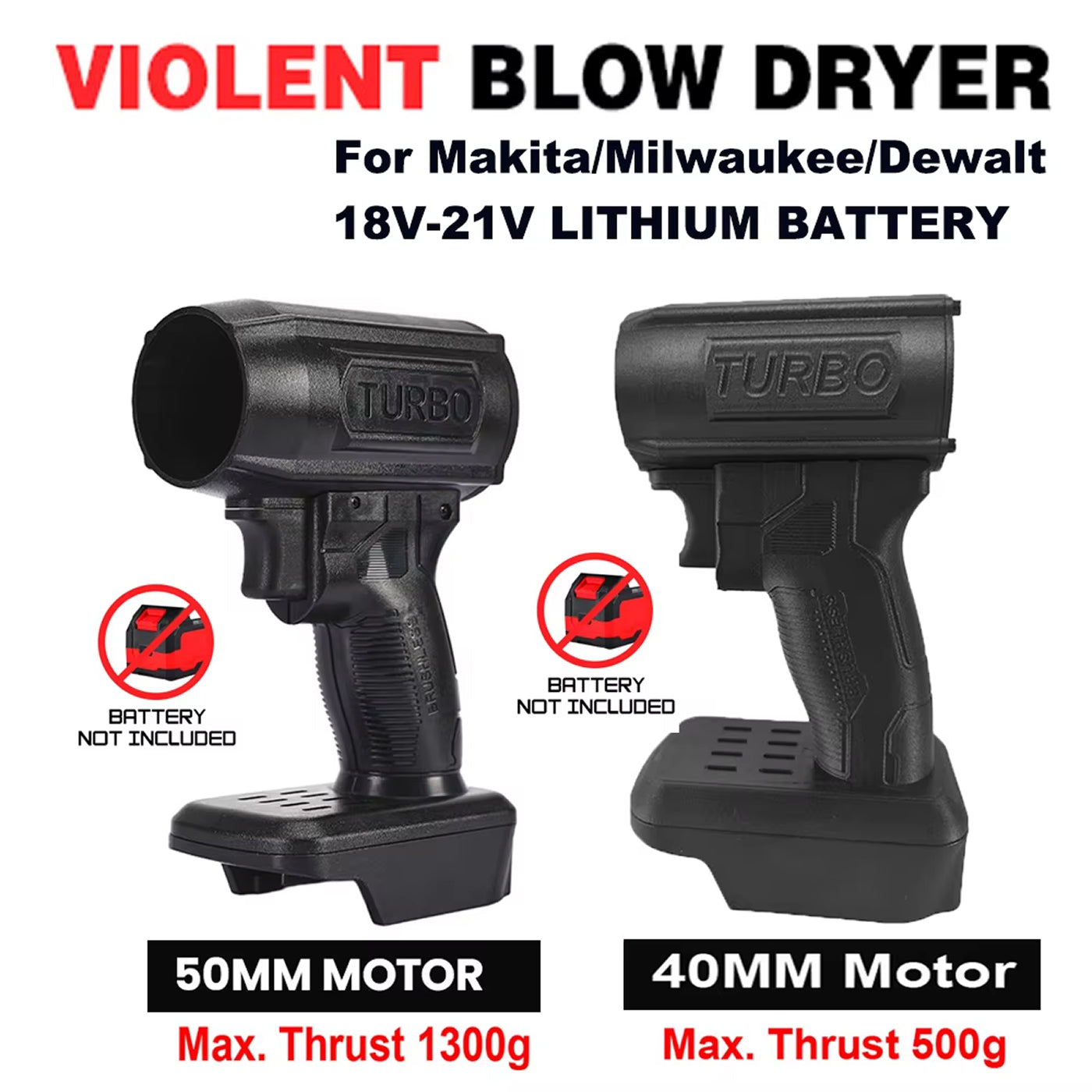 AeroxDry Car Blower | 200 MPH Wind | Turbo Jet Tech | Carbon Fiber | Multi-Brand Battery Compatible