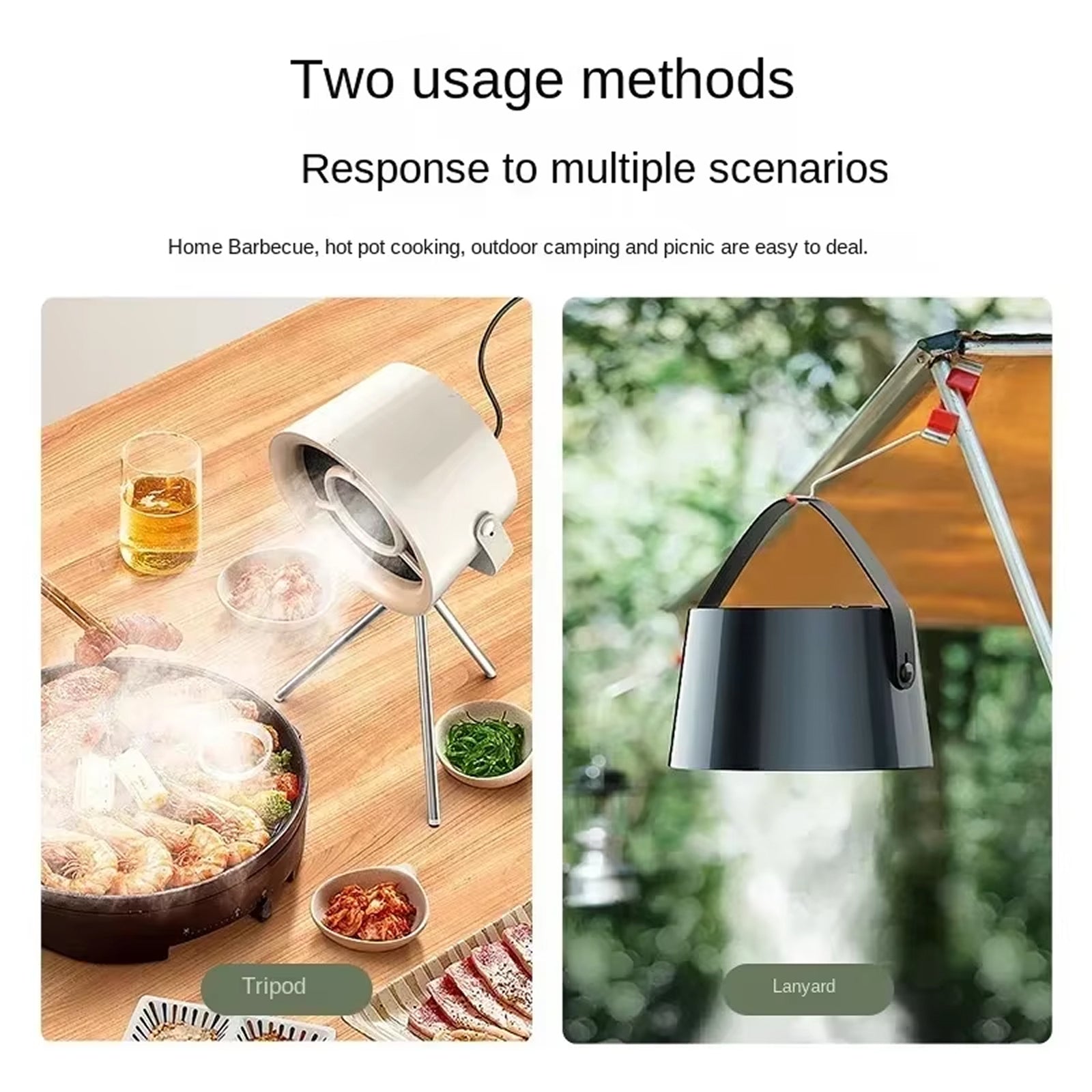 AirLifto Portable Extractor Fan - Mini Desktop Range Hood - Reusable Washable Polymer Filter Spiral Suction - USB C Cordless Power