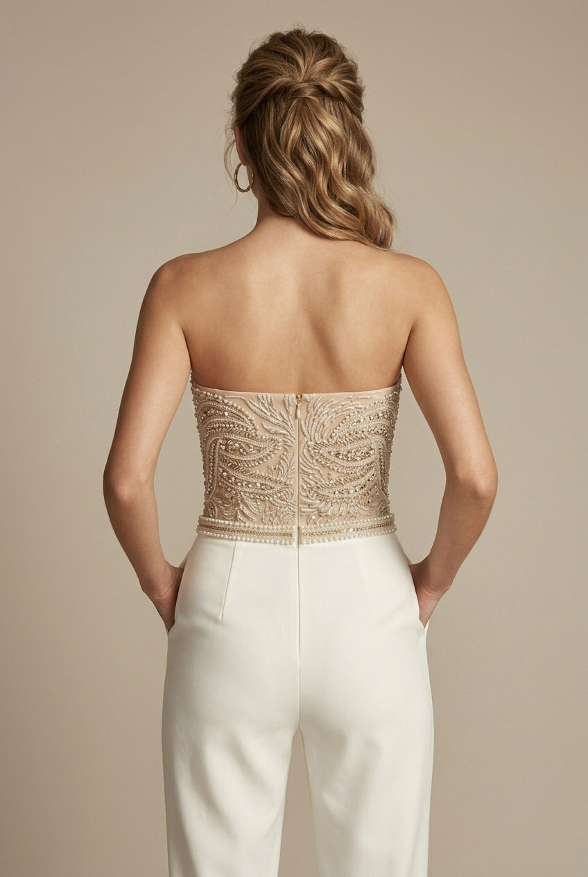 Elegant jumpsuit Women | Strapless & Silhouette effect
