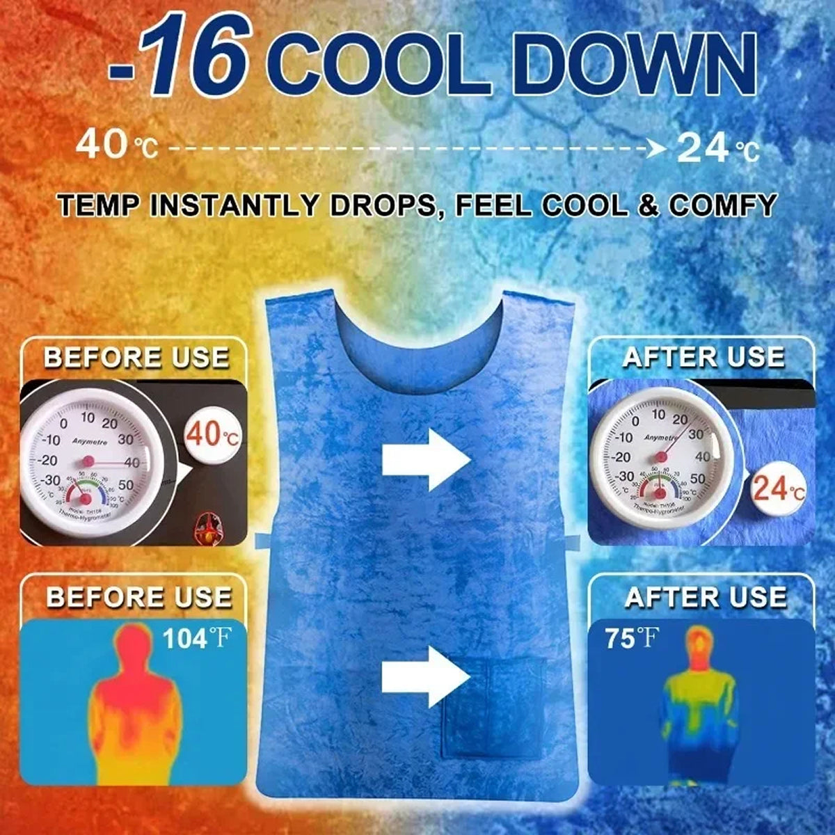 BrezesFit Cooling Vest – Lightweight Waterproof Summer Cold Undershirt