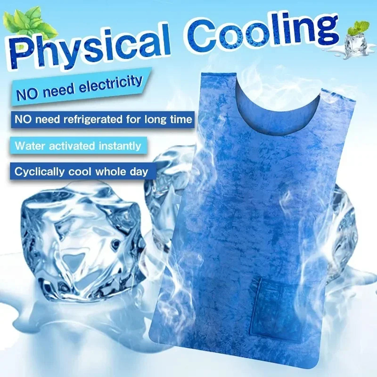 BrezesFit Cooling Vest – Lightweight Waterproof Summer Cold Undershirt