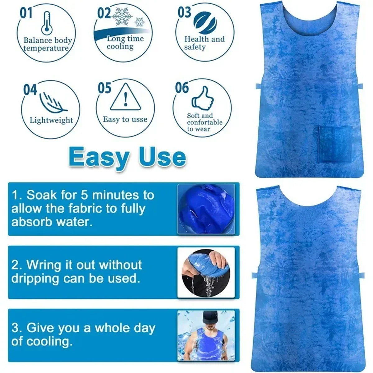 BrezesFit Cooling Vest – Lightweight Waterproof Summer Cold Undershirt