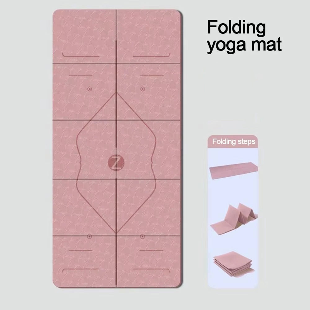 BreziFit Non-Slip Eco-Friendly Yoga Mat – TPE Material, Alignment Lines & 6mm Extra Cushioning