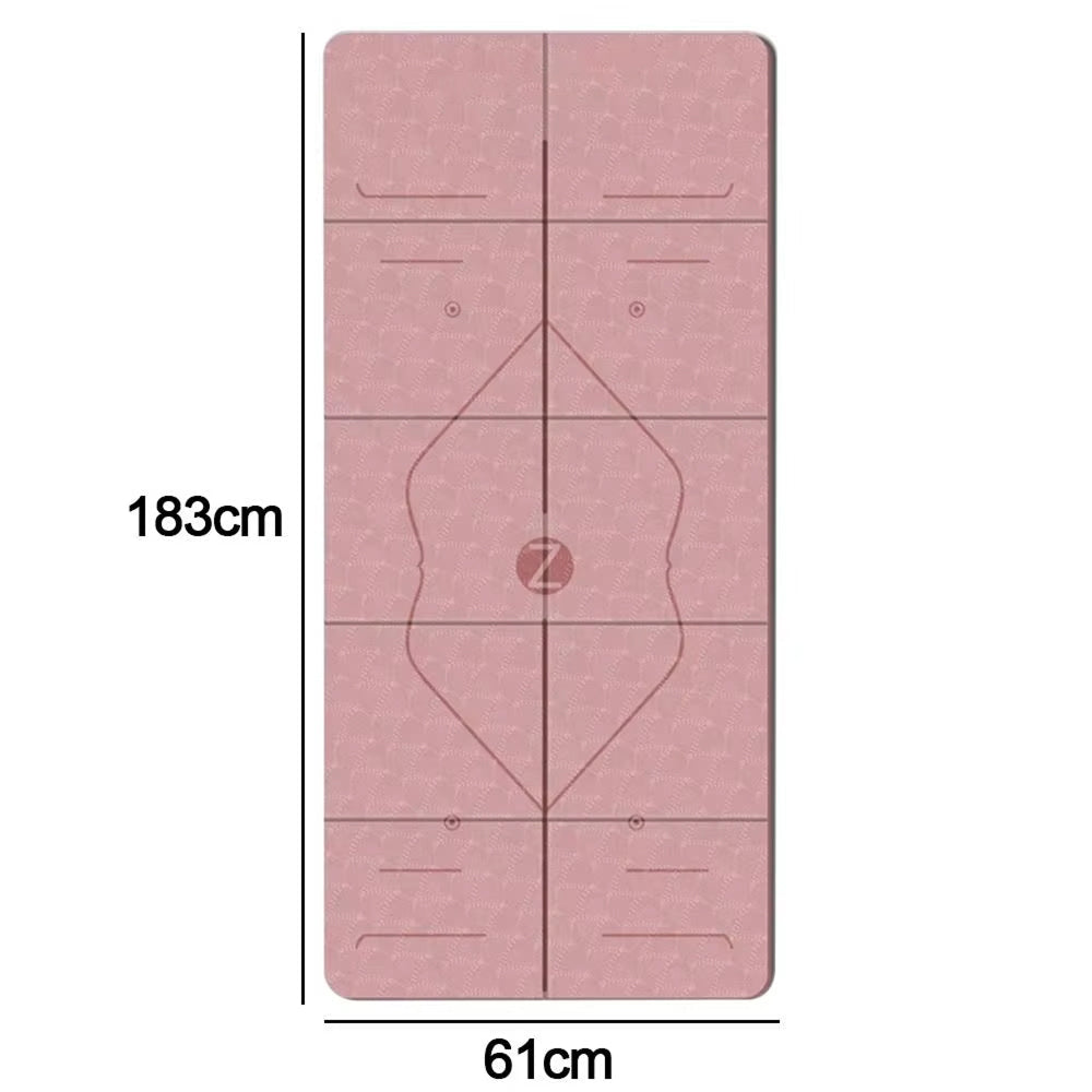 BreziFit Non-Slip Eco-Friendly Yoga Mat – TPE Material, Alignment Lines & 6mm Extra Cushioning