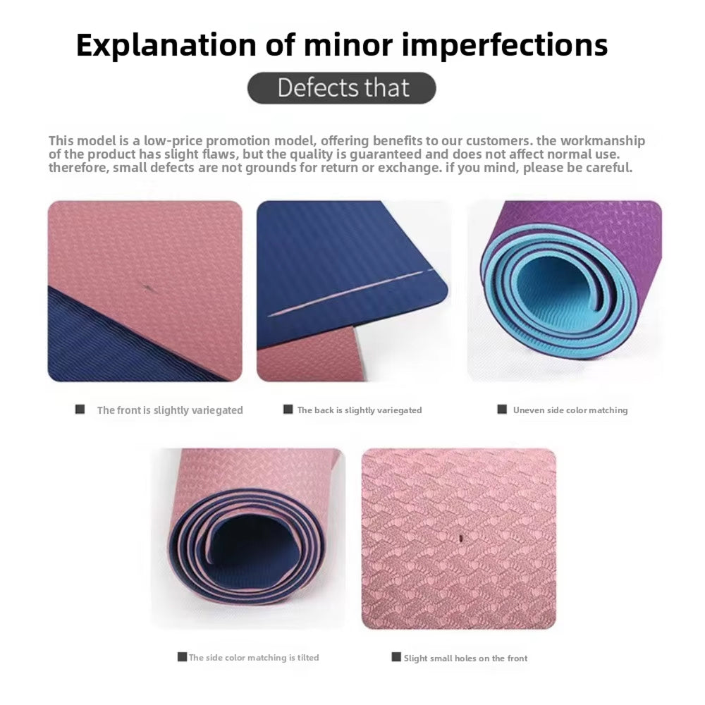 BreziFit Non-Slip Eco-Friendly Yoga Mat – TPE Material, Alignment Lines & 6mm Extra Cushioning