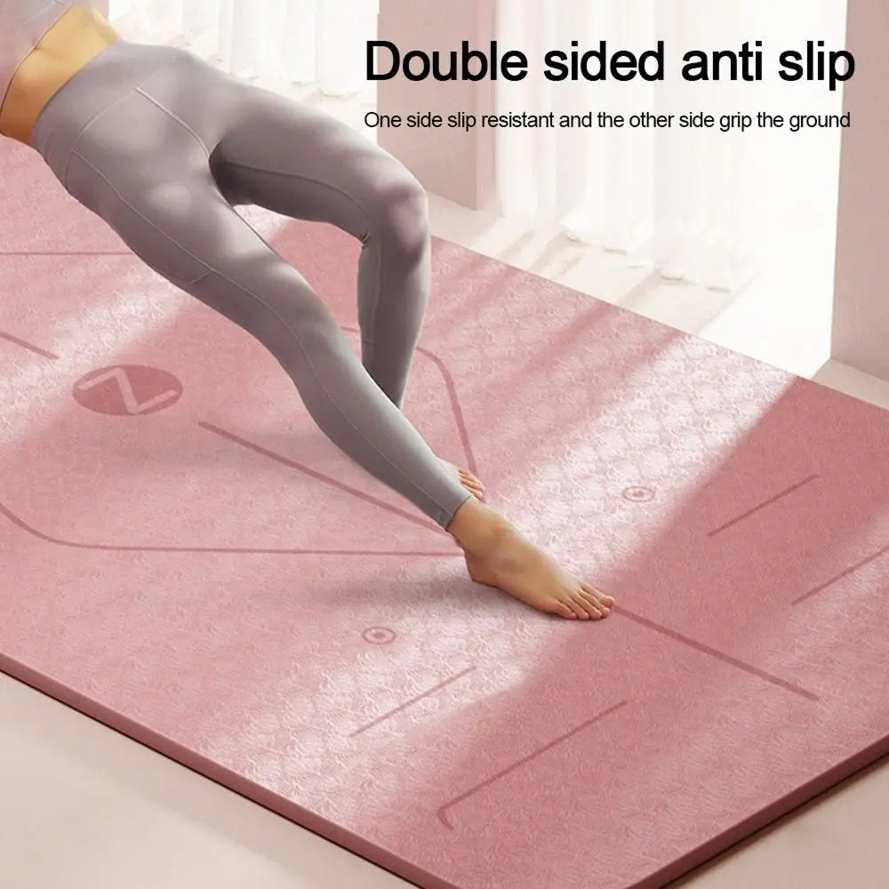BreziFit Non-Slip Eco-Friendly Yoga Mat – TPE Material, Alignment Lines & 6mm Extra Cushioning