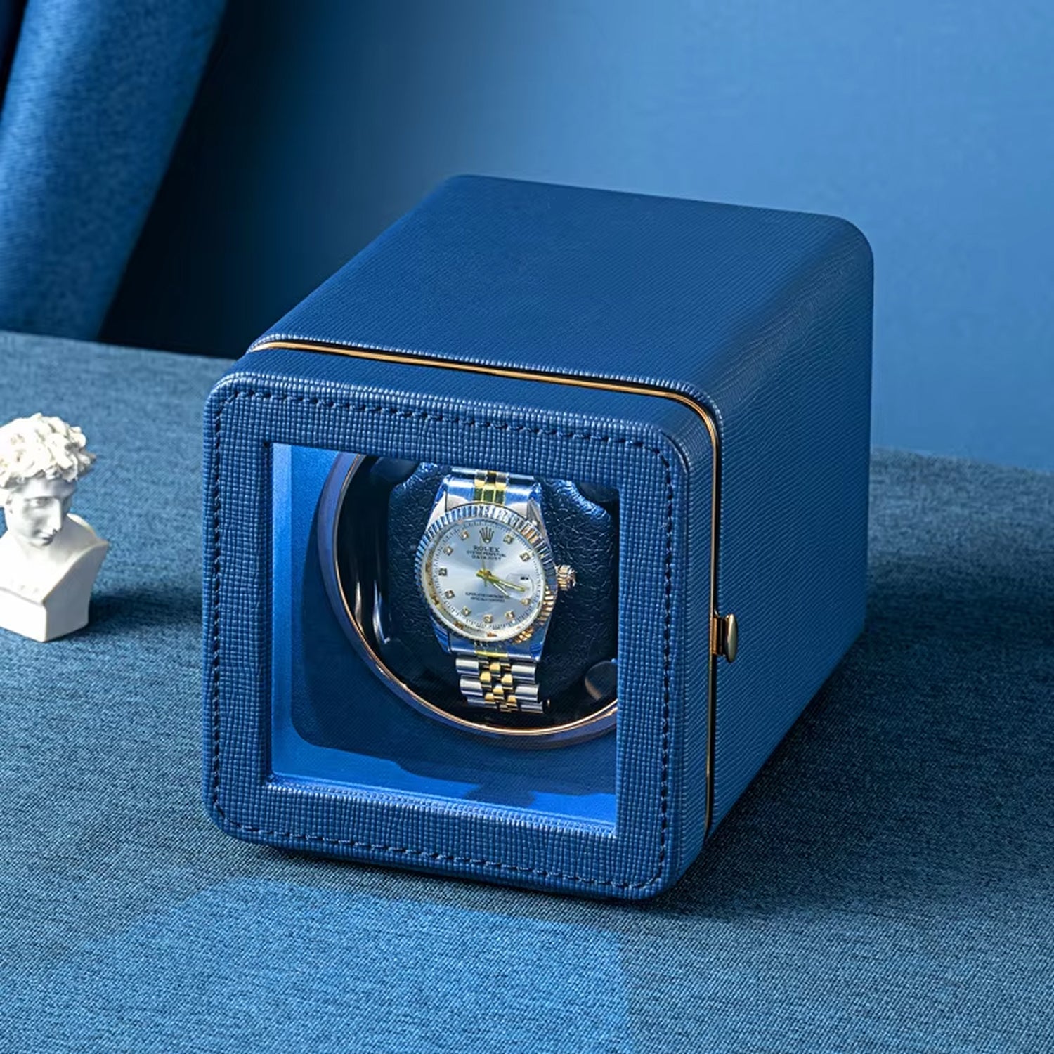 ChroniNova Watch Winder - Ultra Quiet Japanese Motor - Automatic Movement Protection - 5 Rotation Modes - USB-C Luxury Display Box