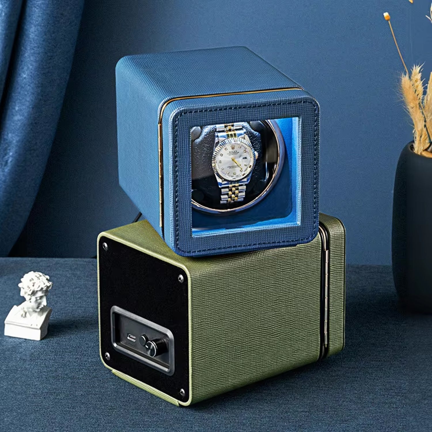 ChroniNova Watch Winder - Ultra Quiet Japanese Motor - Automatic Movement Protection - 5 Rotation Modes - USB-C Luxury Display Box