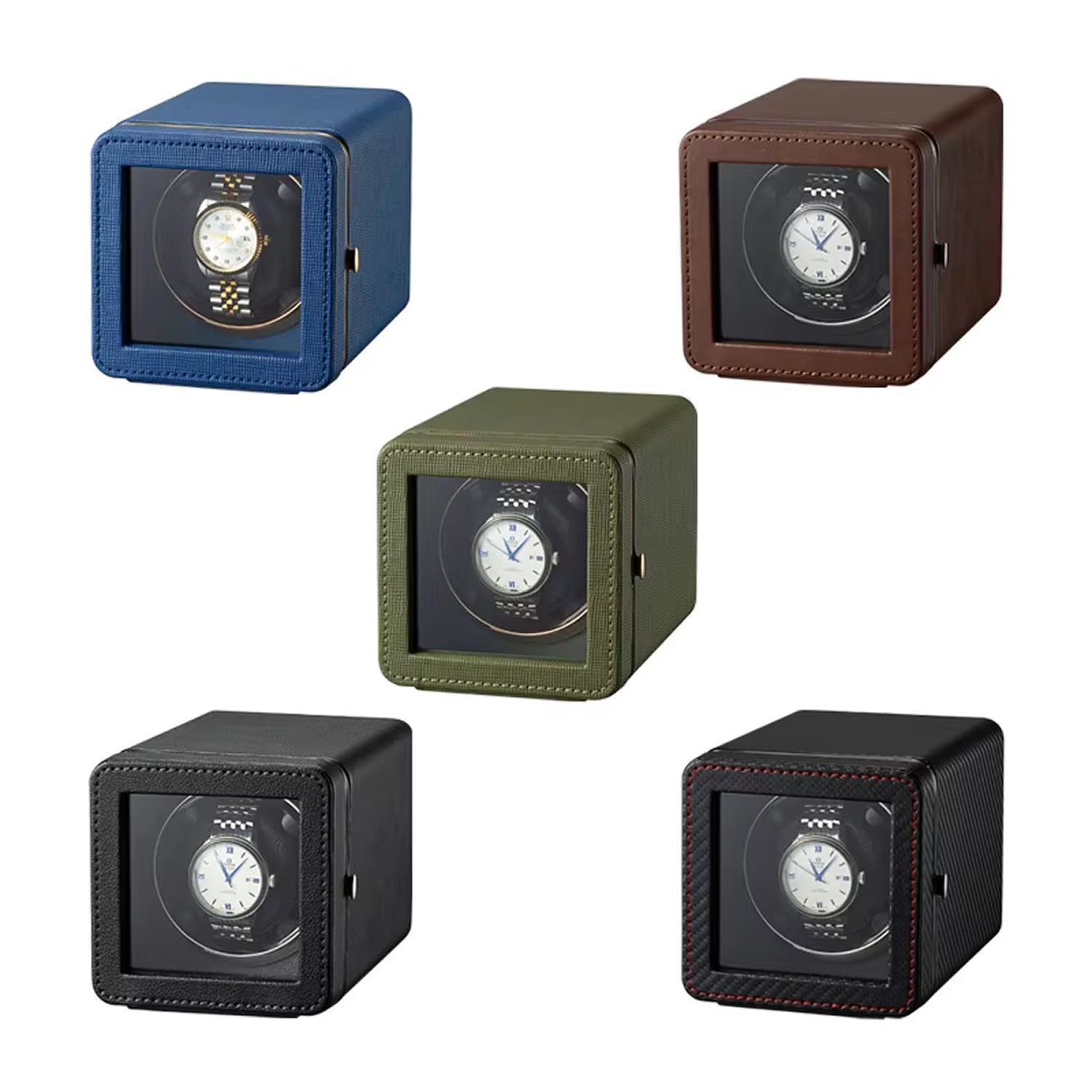 ChroniNova Watch Winder - Ultra Quiet Japanese Motor - Automatic Movement Protection - 5 Rotation Modes - USB-C Luxury Display Box