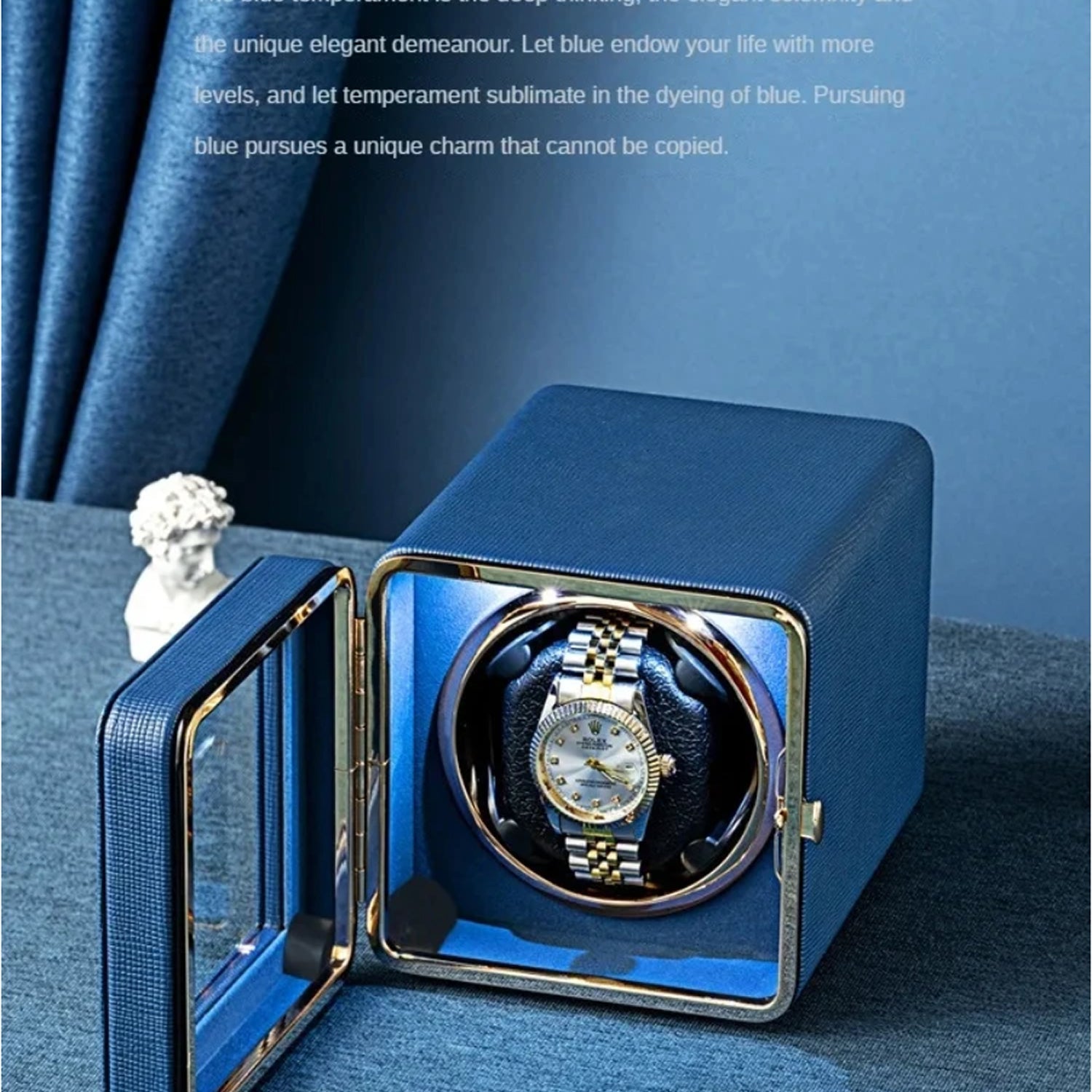 ChroniNova Watch Winder - Ultra Quiet Japanese Motor - Automatic Movement Protection - 5 Rotation Modes - USB-C Luxury Display Box