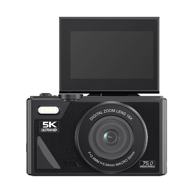 ClikTric Compact Camera - Best Vlogging Camera with 5K Ultra HD Video - 75MP Photos, 18X Digital Zoom, 180° Flip Screen & 32GB SD Card Included
