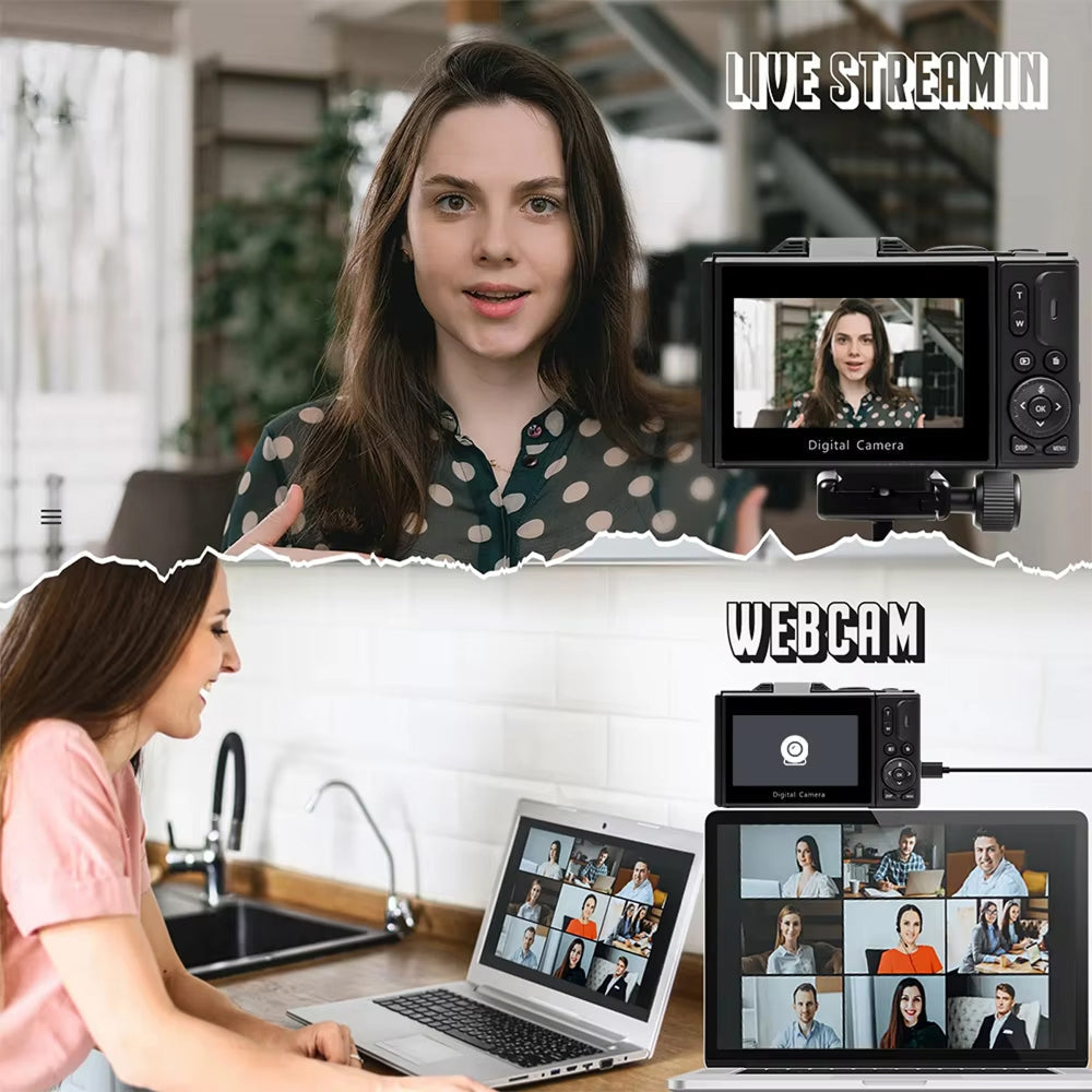 ClikTric Compact Camera - Best Vlogging Camera with 5K Ultra HD Video - 75MP Photos, 18X Digital Zoom, 180° Flip Screen & 32GB SD Card Included