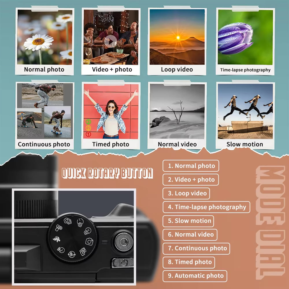 ClikTric Compact Camera - Best Vlogging Camera with 5K Ultra HD Video - 75MP Photos, 18X Digital Zoom, 180° Flip Screen & 32GB SD Card Included
