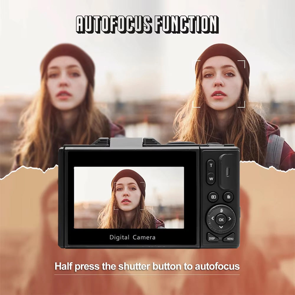 ClikTric Compact Camera - Best Vlogging Camera with 5K Ultra HD Video - 75MP Photos, 18X Digital Zoom, 180° Flip Screen & 32GB SD Card Included