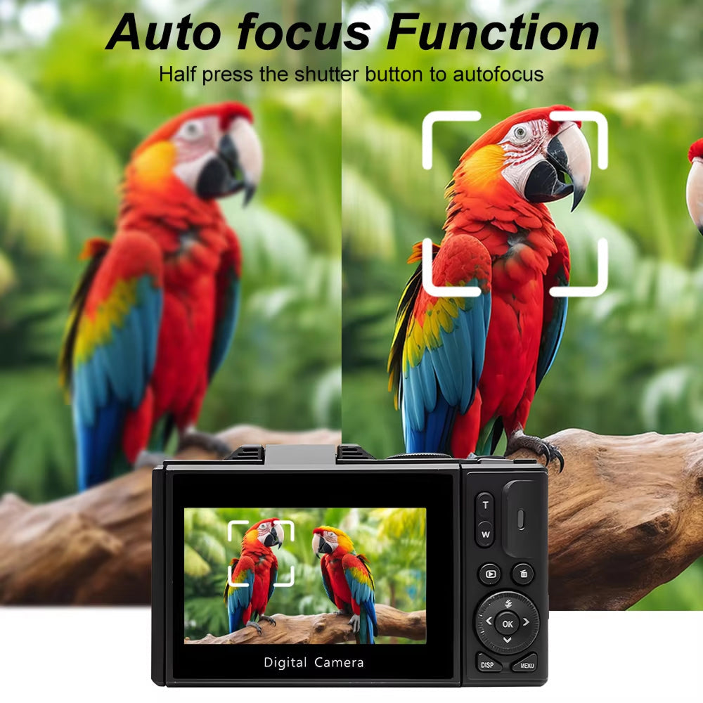 ClikTric Compact Camera - Best Vlogging Camera with 5K Ultra HD Video - 75MP Photos, 18X Digital Zoom, 180° Flip Screen & 32GB SD Card Included