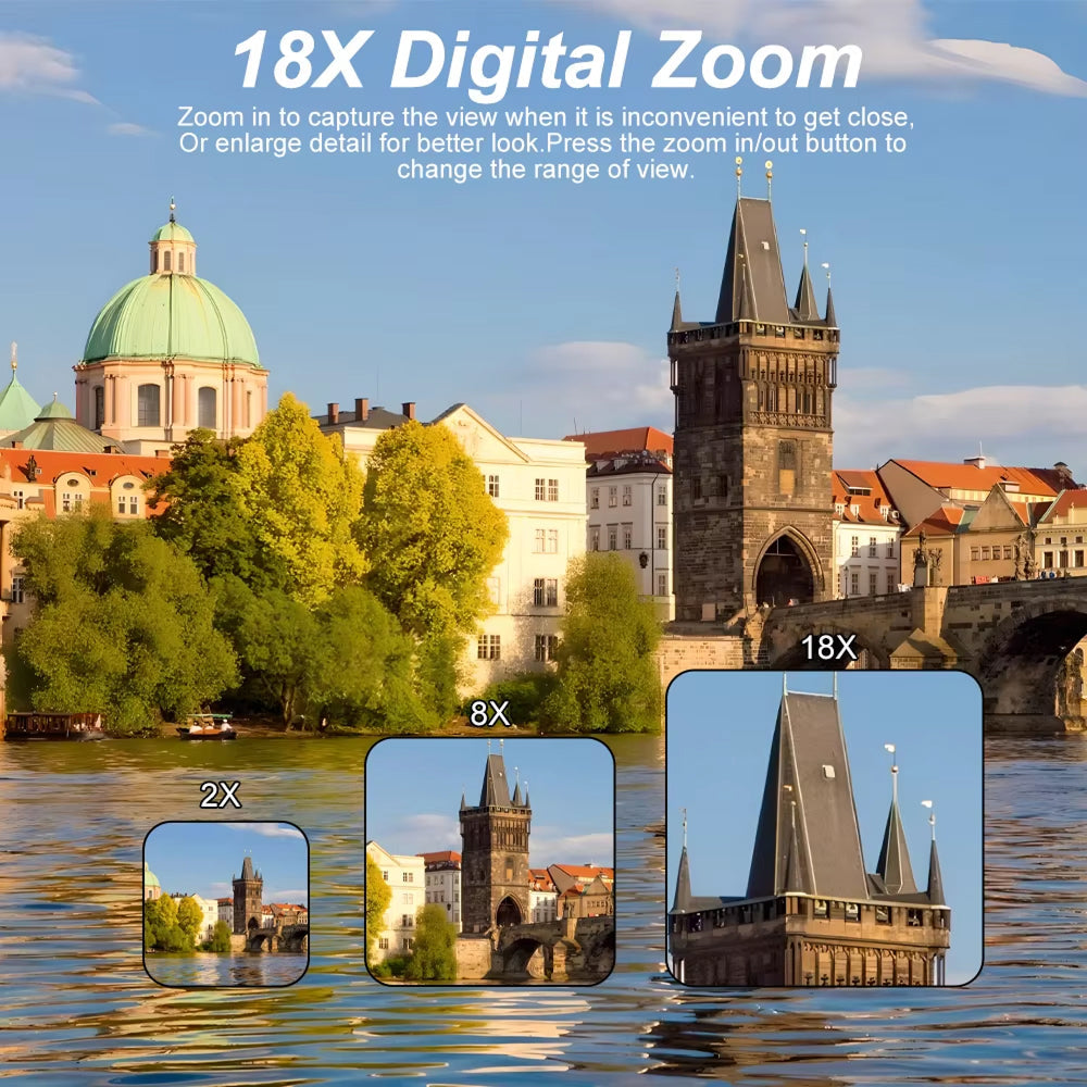 ClikTric Compact Camera - Best Vlogging Camera with 5K Ultra HD Video - 75MP Photos, 18X Digital Zoom, 180° Flip Screen & 32GB SD Card Included