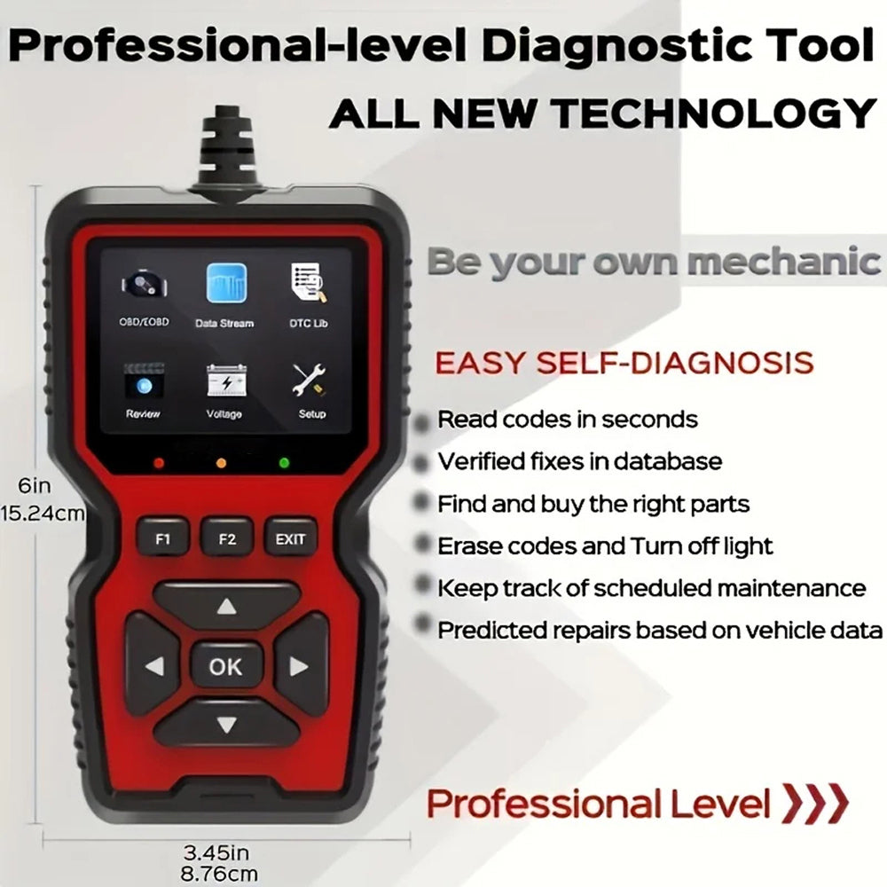 CodiRedix Professional OBD2 Scanner – 35,000 DTC Library, Mode 6/8 Emissions & Battery Diagnostics