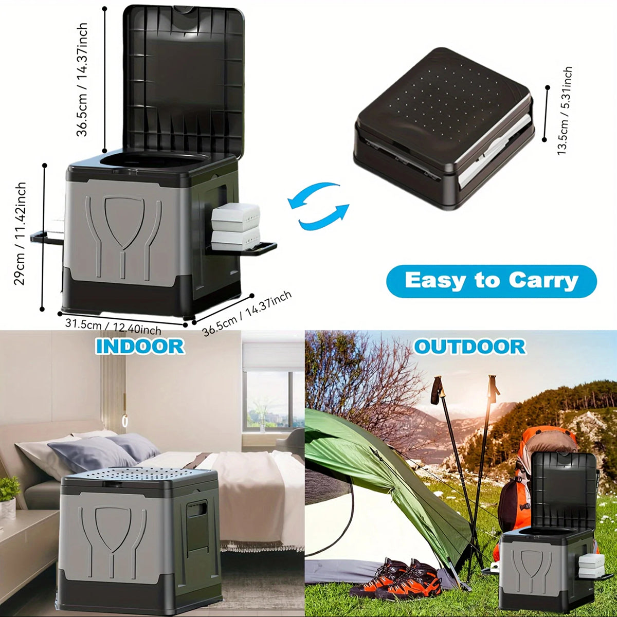 CotoxLic Odorless Composting Toilet – Waterless Eco-Friendly Design, Heavy-Duty Build & Easy Waste Disposal