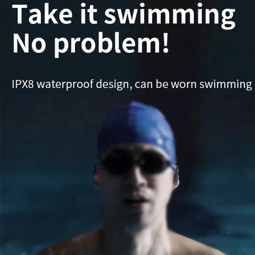 Swimming Headphones | Bone Conduction | IPX8 Waterproof | 8-Hour Battery | 32GB MP3