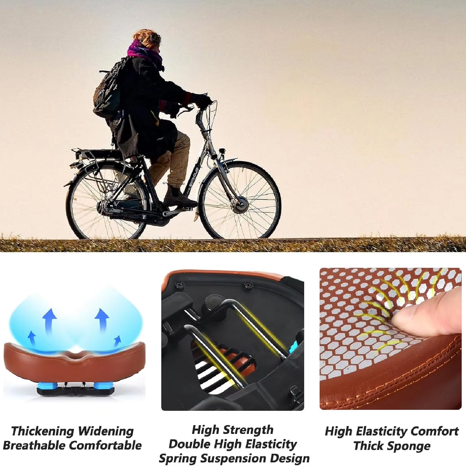 CycleEste Comfortable Bike Seat For Daily Cycling | Saddle Designed For Longer Rides