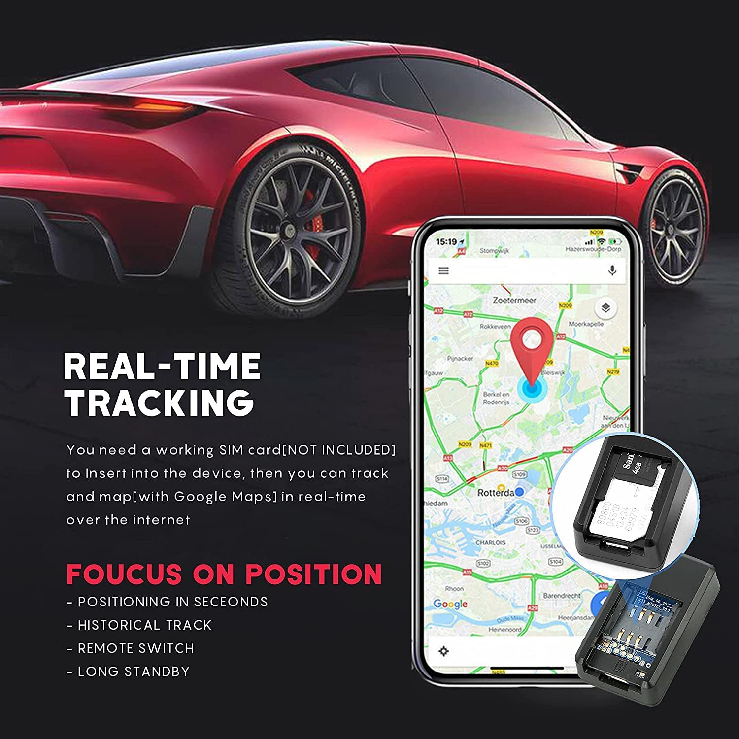 Tiny Magnetic Car Gps Tracking Discreet Device With No Monthly Fee