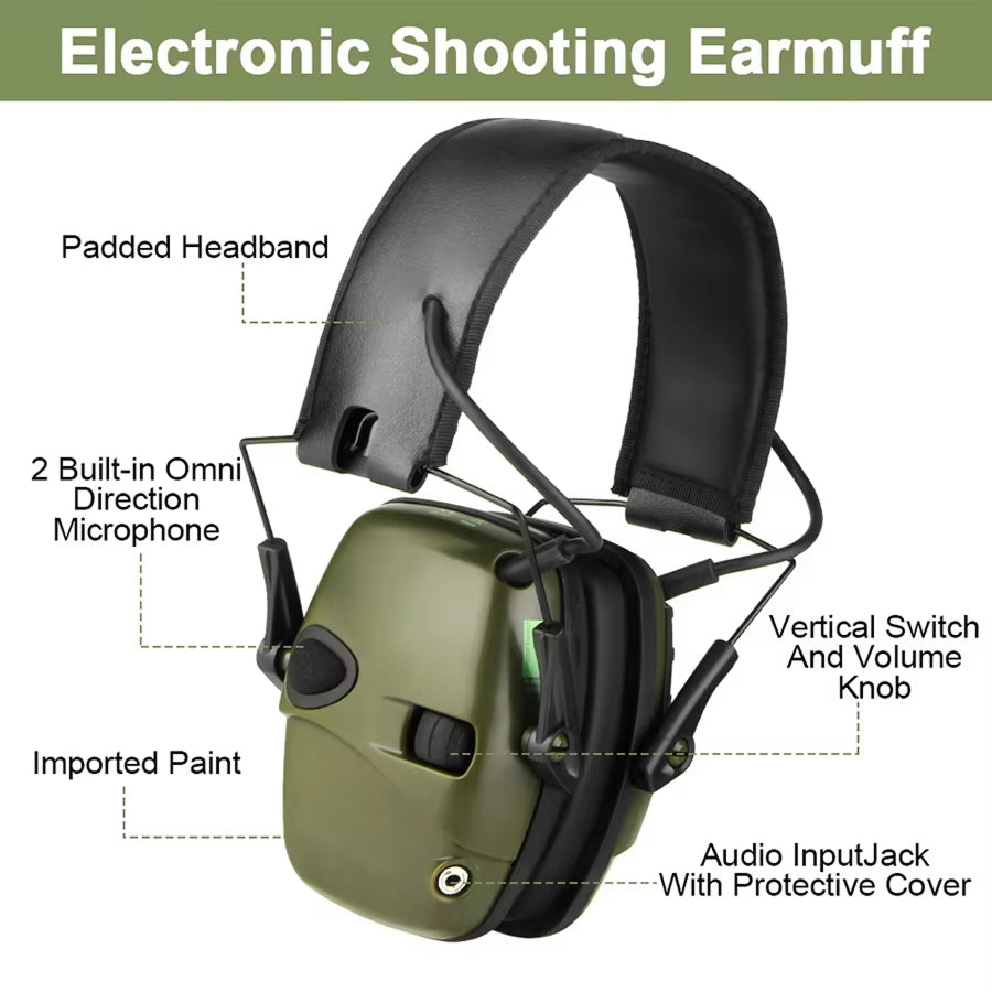 DecilMaxi Electronic Shooting Earmuffs, NRR 22dB Noise Reduction with Sound Amplification, 0.1s Reaction Tactical Ear Protection for Hunting & Range