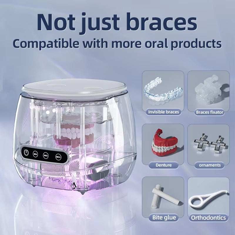 Ultrasonic Retainer Cleaner | 52kHz Deep Clean | Dual UV Sterilization | 3000mAh Battery