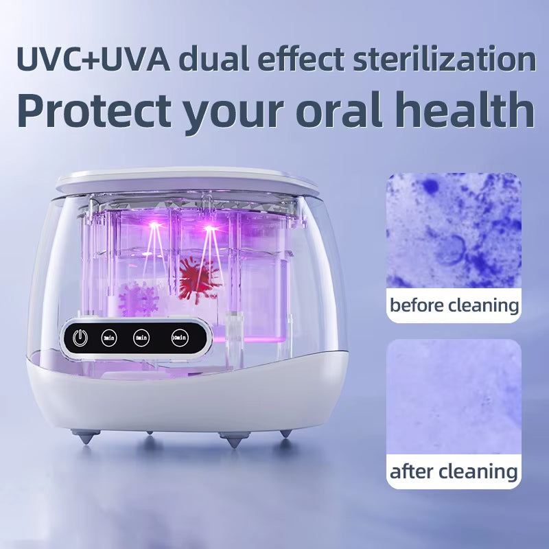 Ultrasonic Retainer Cleaner | 52kHz Deep Clean | Dual UV Sterilization | 3000mAh Battery