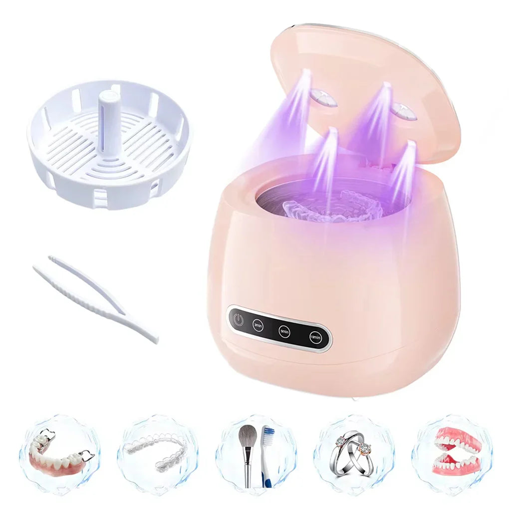 Ultrasonic Retainer Cleaner | 52kHz Deep Clean | Dual UV Sterilization | 3000mAh Battery