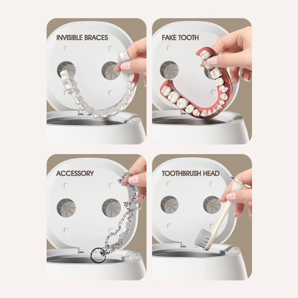 Ultrasonic Retainer Cleaner | 52kHz Deep Clean | Dual UV Sterilization | 3000mAh Battery