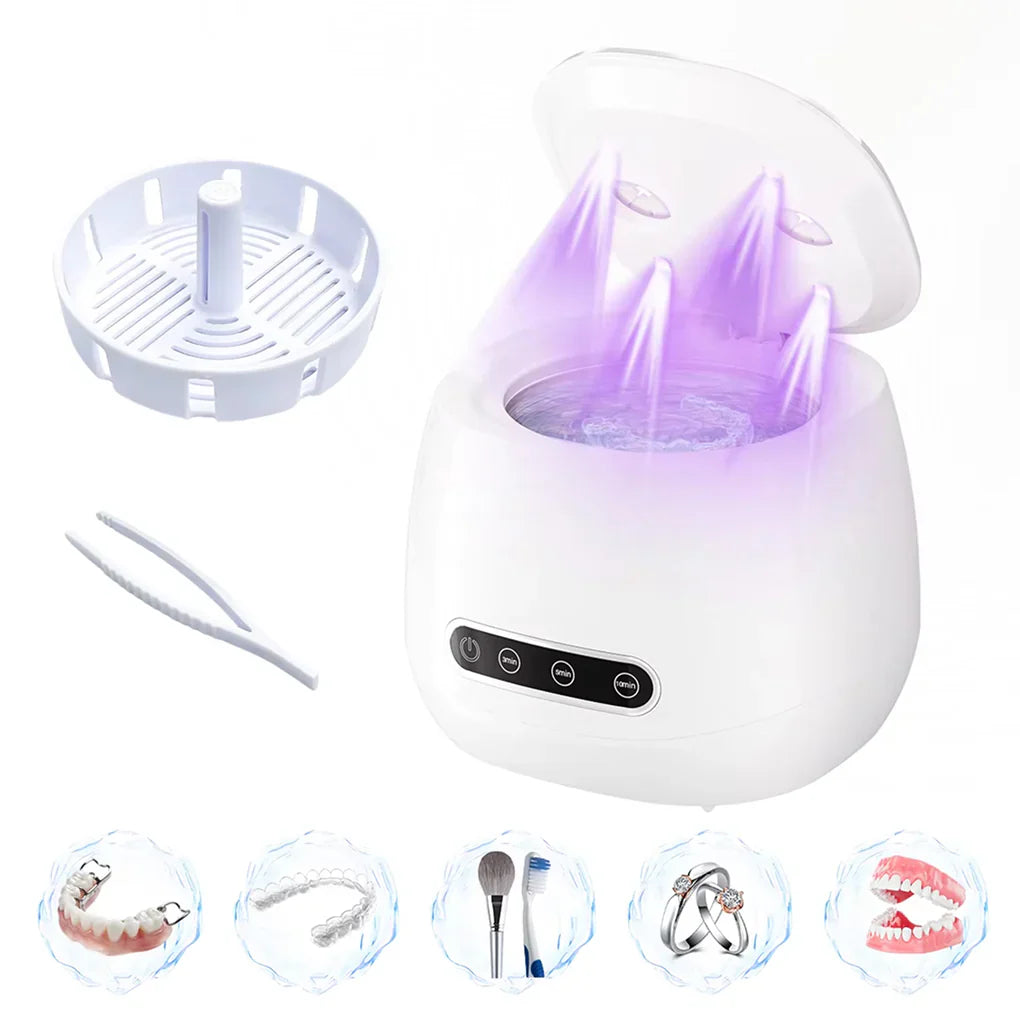 Ultrasonic Retainer Cleaner | 52kHz Deep Clean | Dual UV Sterilization | 3000mAh Battery