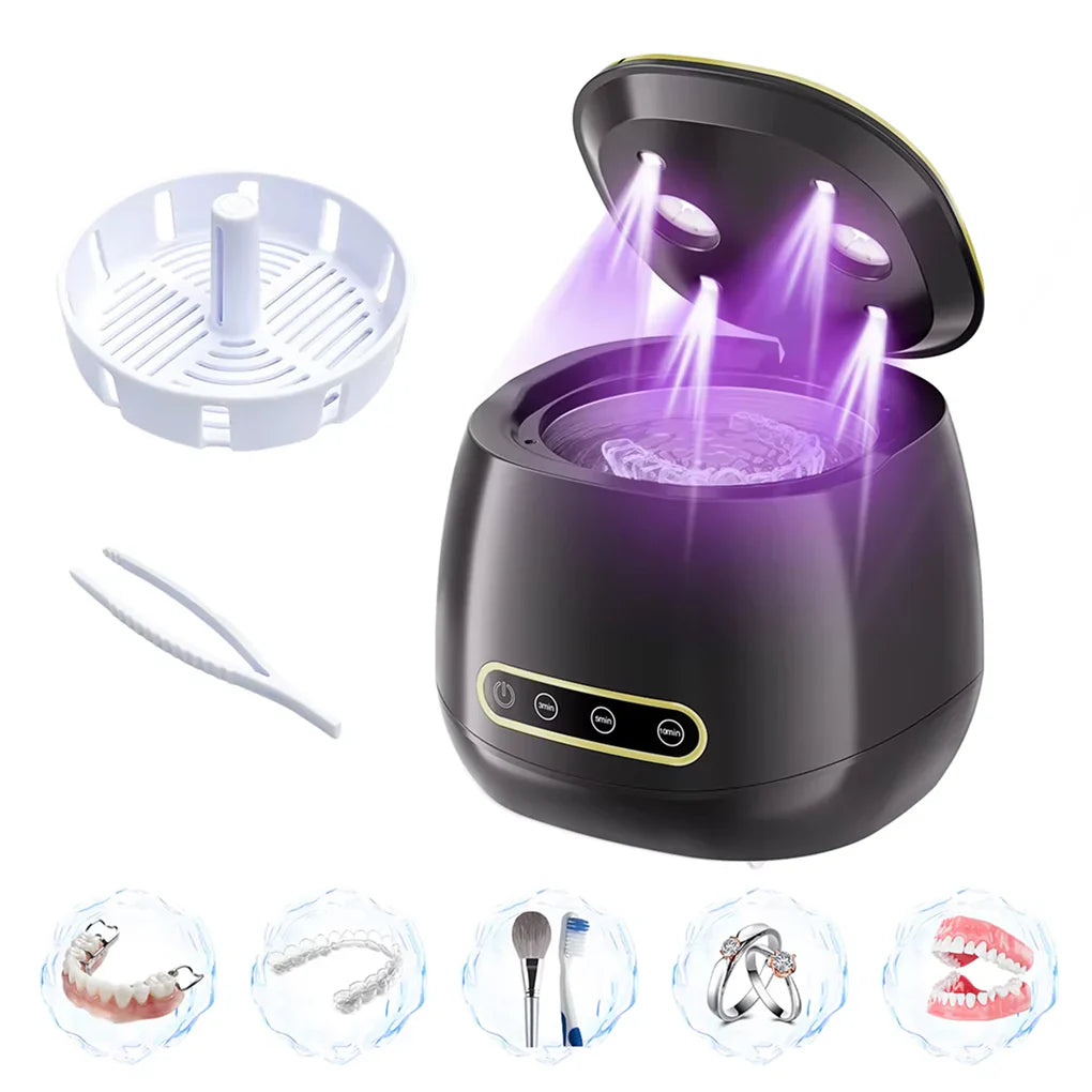 Ultrasonic Retainer Cleaner | 52kHz Deep Clean | Dual UV Sterilization | 3000mAh Battery