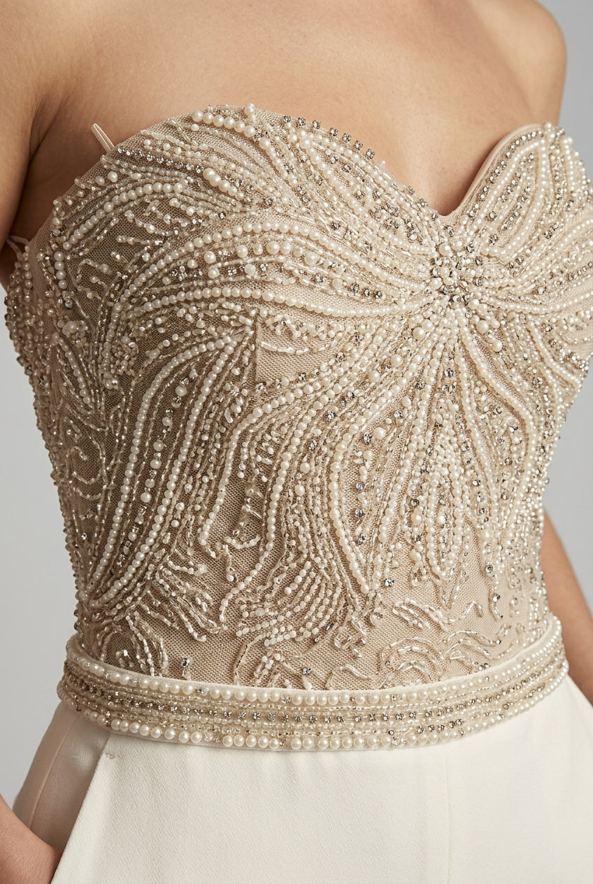 Elegant jumpsuit Women | Strapless & Silhouette effect