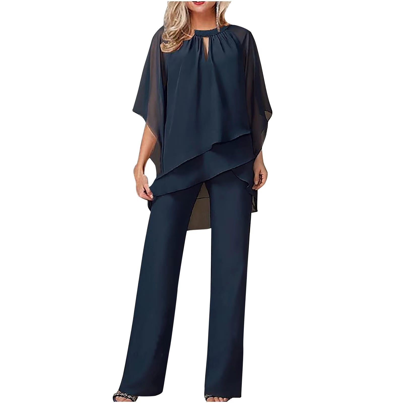 Women's Formal Festive Pantsuit Elegant Chiffon