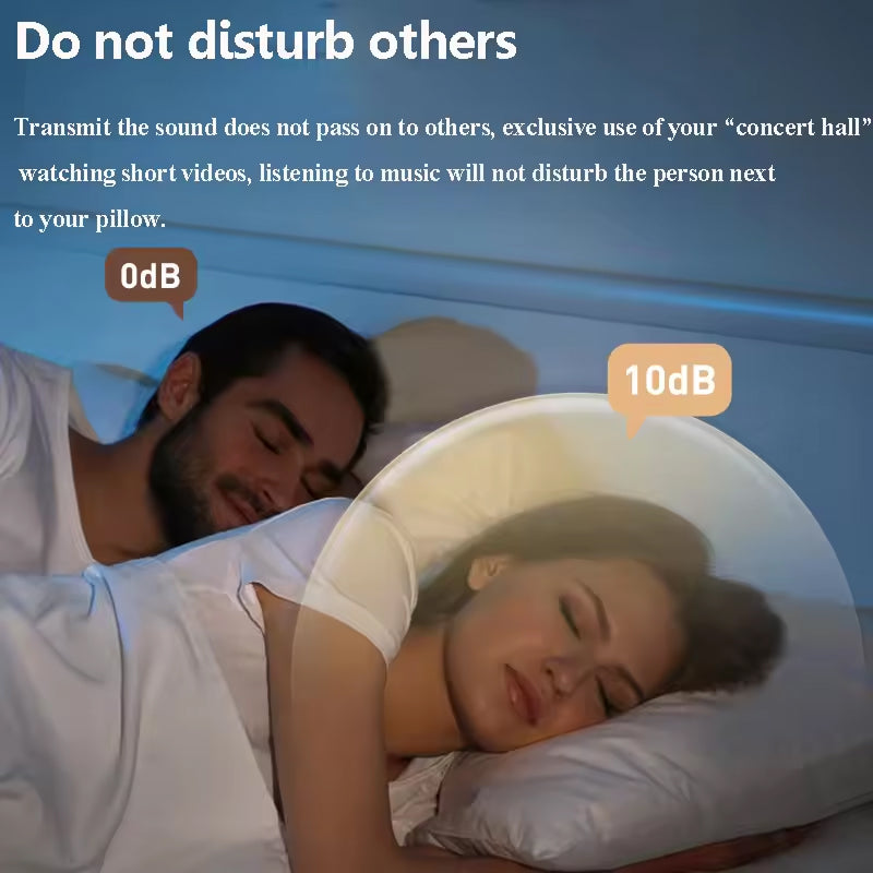DreamyVyx Bone Conduction Pillow Speaker - Ultra-Slim 1.1cm Bluetooth 5.4 Under Pillow Speaker with 11 White Noise Sounds, Private Sleep Aid for