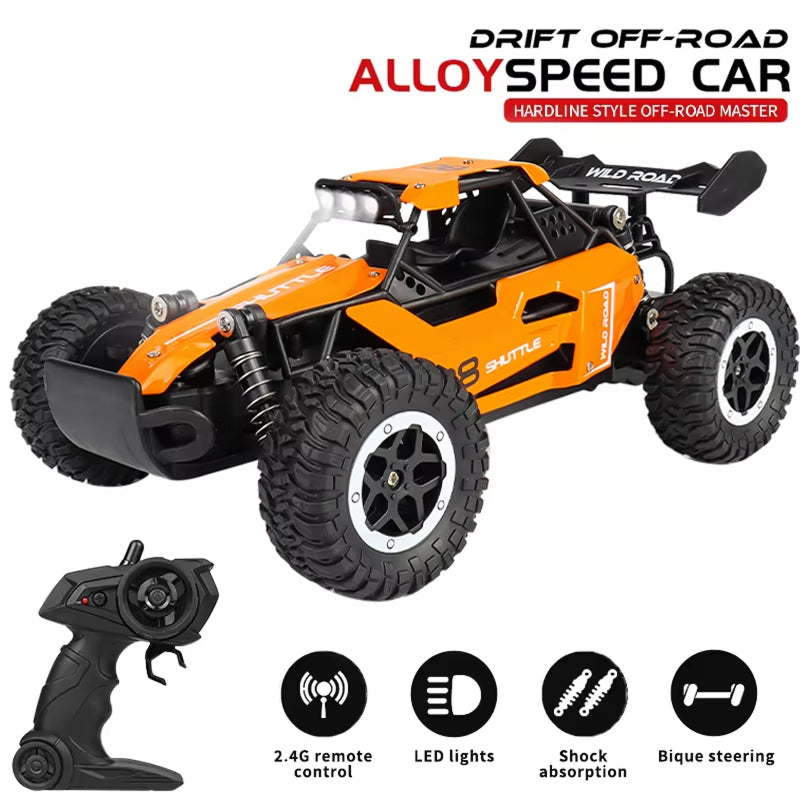 DriftXigo High-Speed RC Car – 4WD Remote Control Sports Car with LED Lights & Interchangeable Tyres
