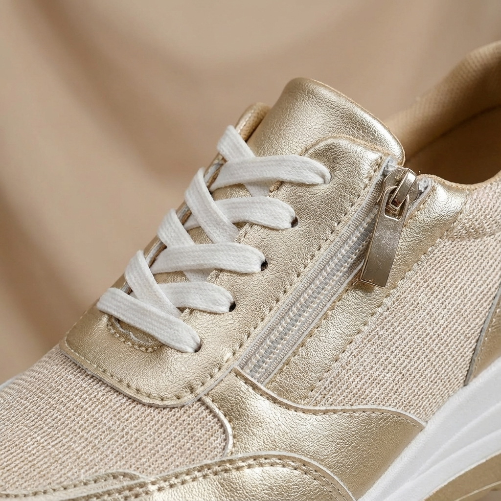 Women’s Stylish Wedge Trainers with Side Zip