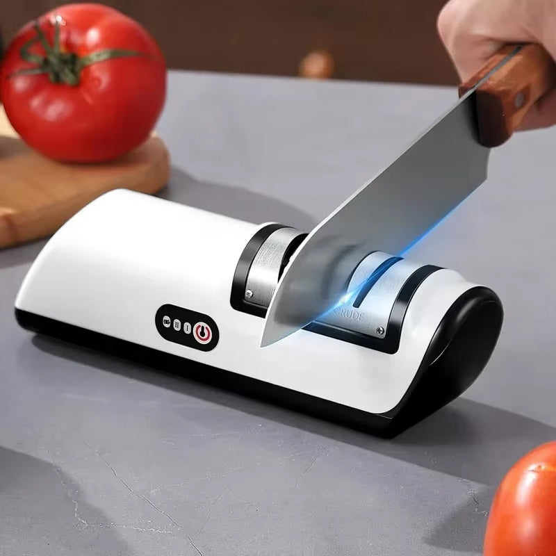 ElecKnyf Electric Knife Sharpener | Two Speed System | Wireless Battery | One Touch Control | Safe Slot Design