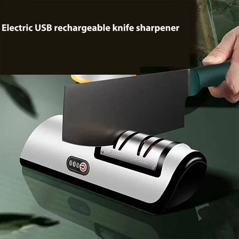ElecKnyf Electric Knife Sharpener | Two Speed System | Wireless Battery | One Touch Control | Safe Slot Design