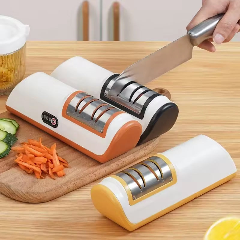 ElecKnyf Electric Knife Sharpener | Two Speed System | Wireless Battery | One Touch Control | Safe Slot Design