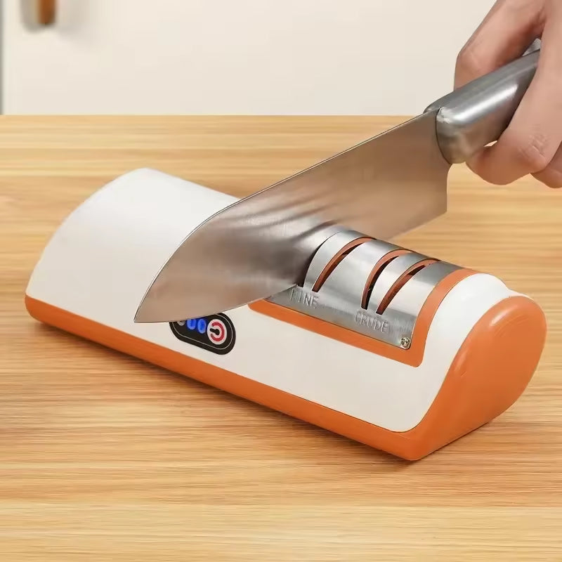ElecKnyf Electric Knife Sharpener | Two Speed System | Wireless Battery | One Touch Control | Safe Slot Design