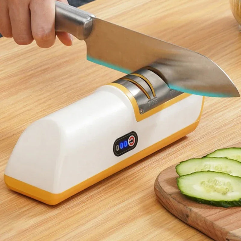 ElecKnyf Electric Knife Sharpener | Two Speed System | Wireless Battery | One Touch Control | Safe Slot Design